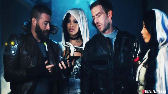 Double Blowjob scene with sexy Clea Gaultier, Geishakyd, Romy Indy and Tru Kait