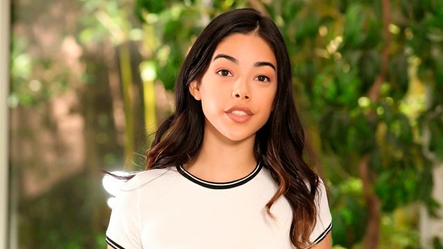 Brunette bang with awesome Harmony Wonder