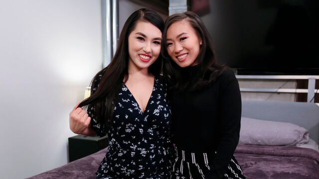 Missionary scene with seductive Kimmy Kim and Mina Moon