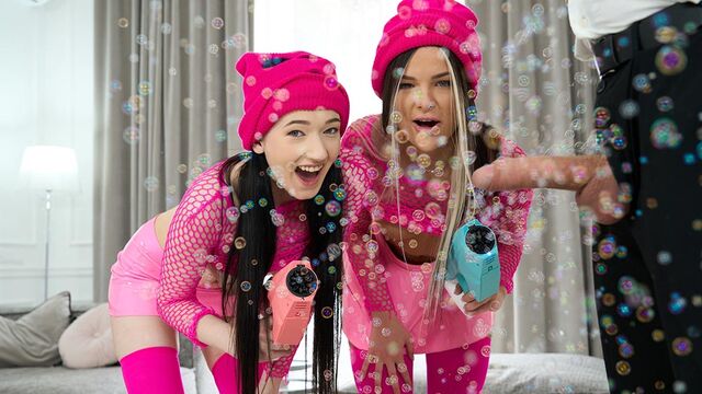 Natural Tits sex with sexy Emily First and Britney Dutch