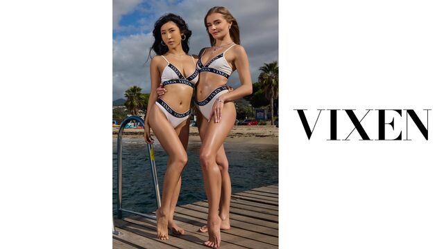 Double Blowjob porn with awesome Emiri Momota and Fibi Euro