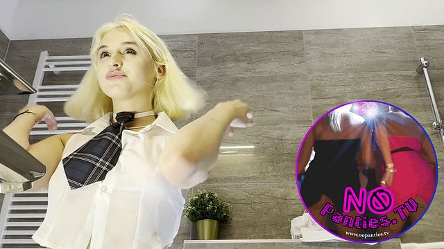 College action with hot Petite Blonde