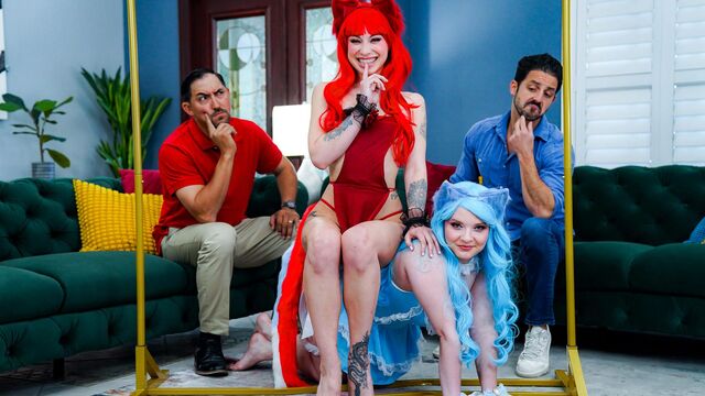 Young (18+) bang with horny Harlow West and Raven Lane