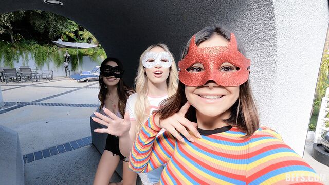 Skinny bang with passionate Delilah Day, Sera Ryder and Violet Starr