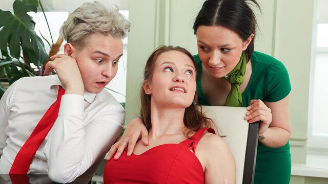 Double Blowjob porn with awesome Ashly Rabbit, Olivia Westsun and Rihanna Black