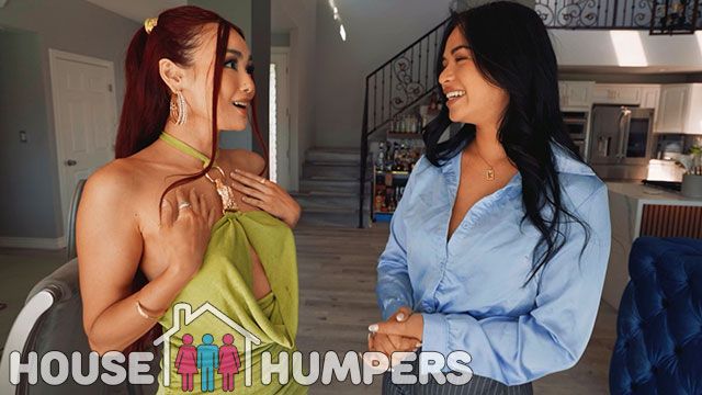 Double Blowjob scene with seductive Charles Dera and Scarlett Alexis