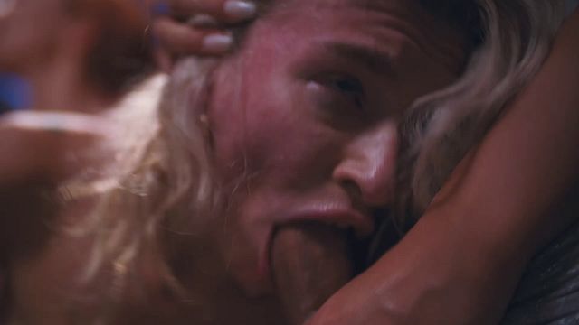 Creampie Gangbang scene with pretty Clemence Audiard, Dolly Orchid, Emma Rosie and Melody Marks from Grab