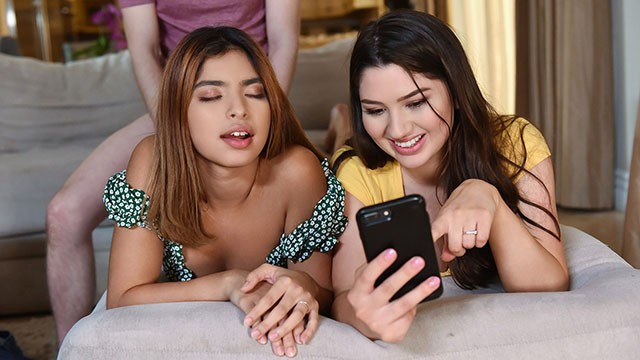 Cumshot porn with gorgeous Alyx Star and Hazel Heart from Grab